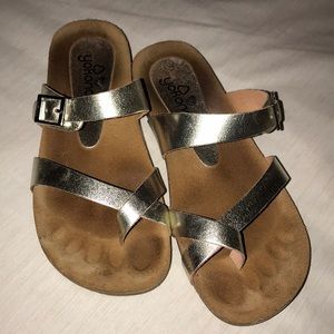 Yokono Flat Gold Sandal 7.5